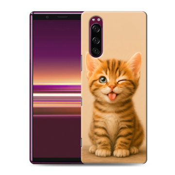 Силиконовый чехол на Sony Xperia 5 с принтом котенок