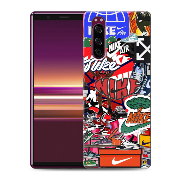 Силиконовый чехол на Sony Xperia 5 с принтом Найк Nike яркий