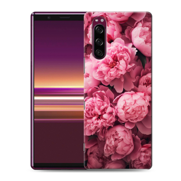 Силиконовый чехол на Sony Xperia 5 с принтом цветы пионы