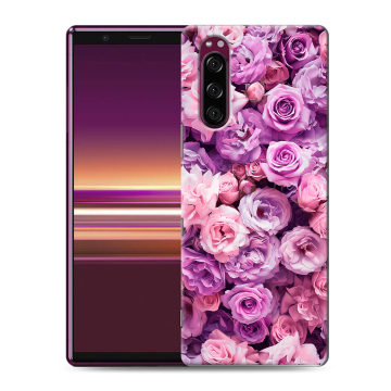 Силиконовый чехол на Sony Xperia 5 с принтом лавандовые розы