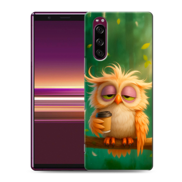 Силиконовый чехол на Sony Xperia 5 с принтом сова Силиконовый чехол на Sony Xperia 5 с принтом сова