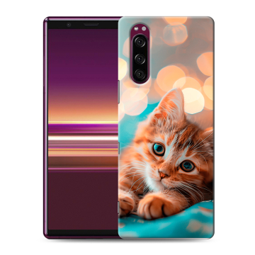 Силиконовый чехол на Sony Xperia 5 с принтом котик