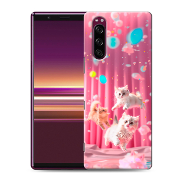 Силиконовый чехол на Sony Xperia 5 с принтом милые котики