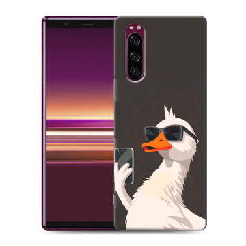 Силиконовый чехол на Sony Xperia 5 с принтом утка в очках