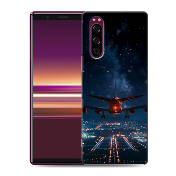 Силиконовый чехол на Sony Xperia 5 с принтом самолет