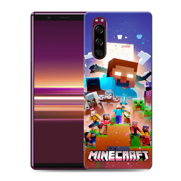 Силиконовый чехол на Sony Xperia 5 с принтом Майнкрафт Minecraft