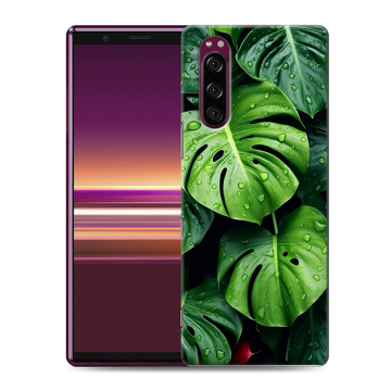 Силиконовый чехол на Sony Xperia 5 с принтом Листья
