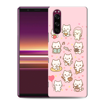 Силиконовый чехол на Sony Xperia 5 с принтом Hello Kitty Хелоу Кити