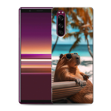 Силиконовый чехол на Sony Xperia 5 с принтом Капибара Силиконовый чехол на Sony Xperia 5 с принтом Капибара