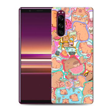 Силиконовый чехол на Sony Xperia 5 с принтом капибары Силиконовый чехол на Sony Xperia 5 с принтом капибары