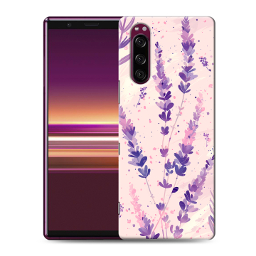 Силиконовый чехол на Sony Xperia 5 с принтом цветы лаванда Силиконовый чехол на Sony Xperia 5 с принтом цветы лаванда