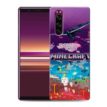 Силиконовый чехол на Sony Xperia 5 с принтом Майнкрафт Minecraft