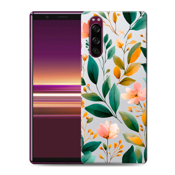 Силиконовый чехол на Sony Xperia 5 с принтом Цветы паттерн