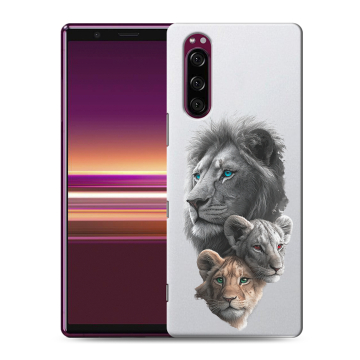 Силиконовый чехол на Sony Xperia 5 с принтом Львы
