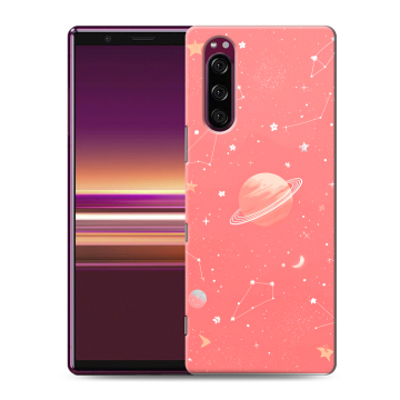 Силиконовый чехол на Sony Xperia 5 с принтом Розовый космос