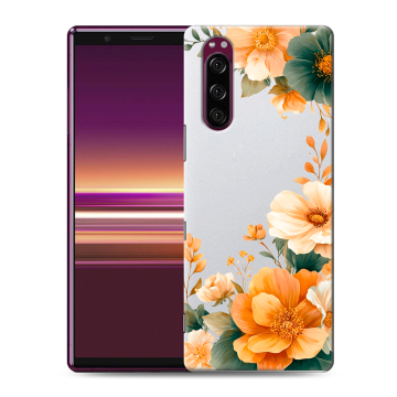 Силиконовый чехол на Sony Xperia 5 с принтом Цветы принт