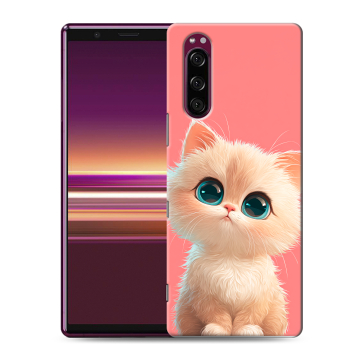 Силиконовый чехол на Sony Xperia 5 с принтом Розовый котенок