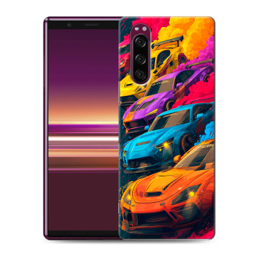 Силиконовый чехол на Sony Xperia 5 с принтом Тачки