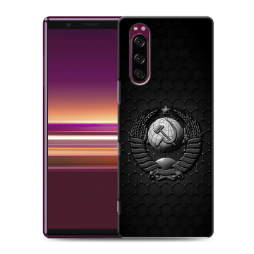 Силиконовый чехол на Sony Xperia 5 с принтом Герб Флаг СССР Силиконовый чехол на Sony Xperia 5 с принтом Герб Флаг СССР