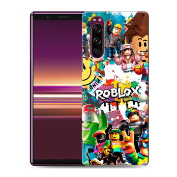 Силиконовый чехол на Sony Xperia 5 с принтом Roblox Роблокс