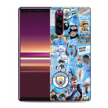 Силиконовый чехол на Sony Xperia 5 с принтом Man City Манчестер Сити