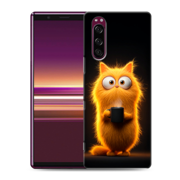Силиконовый чехол на Sony Xperia 5 с принтом Смешной кот