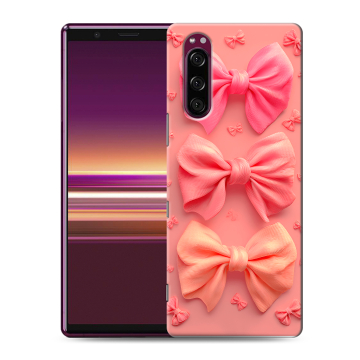 Силиконовый чехол на Sony Xperia 5 с принтом Розовые бантики