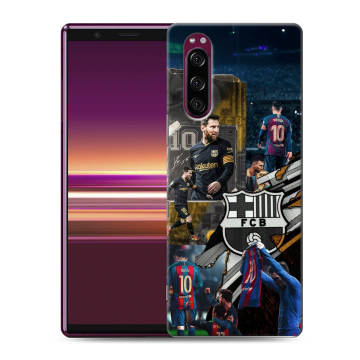 Силиконовый чехол на Sony Xperia 5 с принтом Messi Barcelona Силиконовый чехол на Sony Xperia 5 с принтом Messi Barcelona