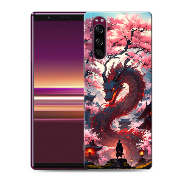 Силиконовый чехол на Sony Xperia 5 с принтом Дракон Японский Силиконовый чехол на Sony Xperia 5 с принтом Дракон Японский