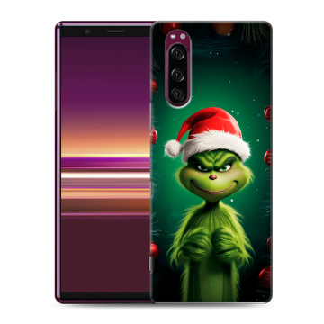 Силиконовый чехол на Sony Xperia 5 с принтом Гринч Новый год Рождество