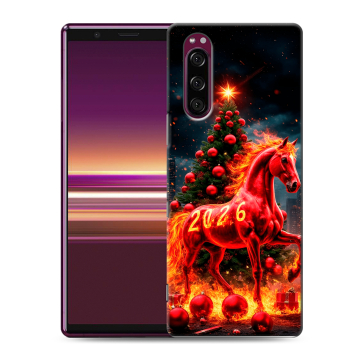 Силиконовый чехол на Sony Xperia 5 с принтом Новый год