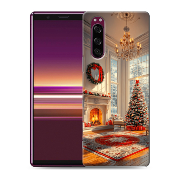 Силиконовый чехол на Sony Xperia 5 с принтом Новый год