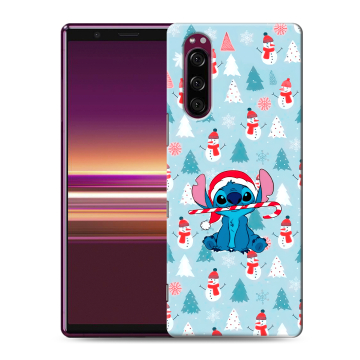 Силиконовый чехол на Sony Xperia 5 с принтом Стич Новый год