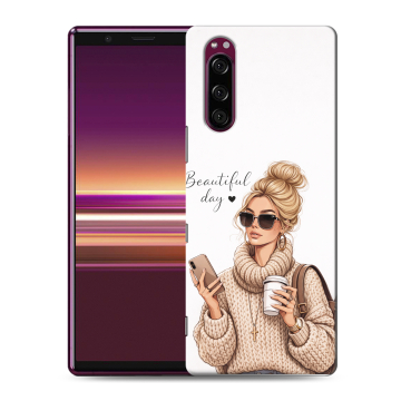 Силиконовый чехол на Sony Xperia 5 с принтом женский Силиконовый чехол на Sony Xperia 5 с принтом женский