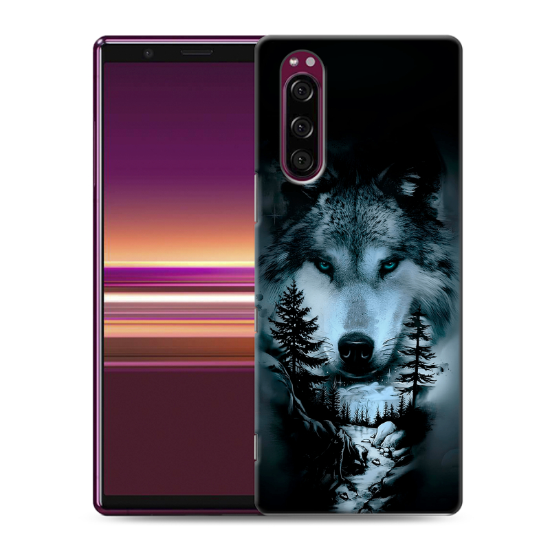 Силиконовый чехол на Sony Xperia 5 с принтом Лесной волк Силиконовый чехол на Sony Xperia 5 с принтом Лесной волк