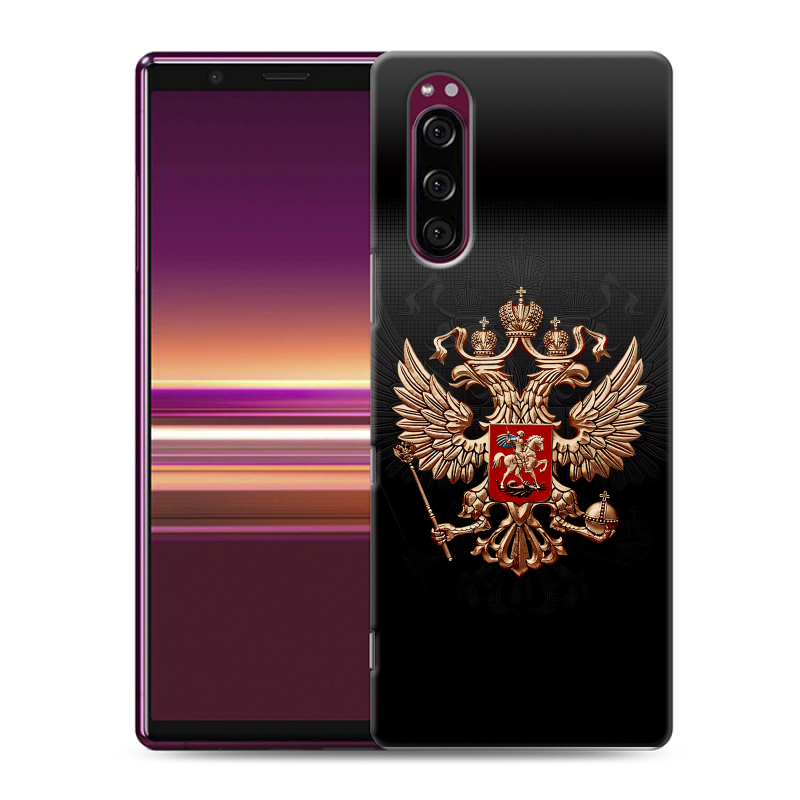 Силиконовый чехол на Sony Xperia 5 с принтом Герб России Силиконовый чехол на Sony Xperia 5 с принтом Герб России