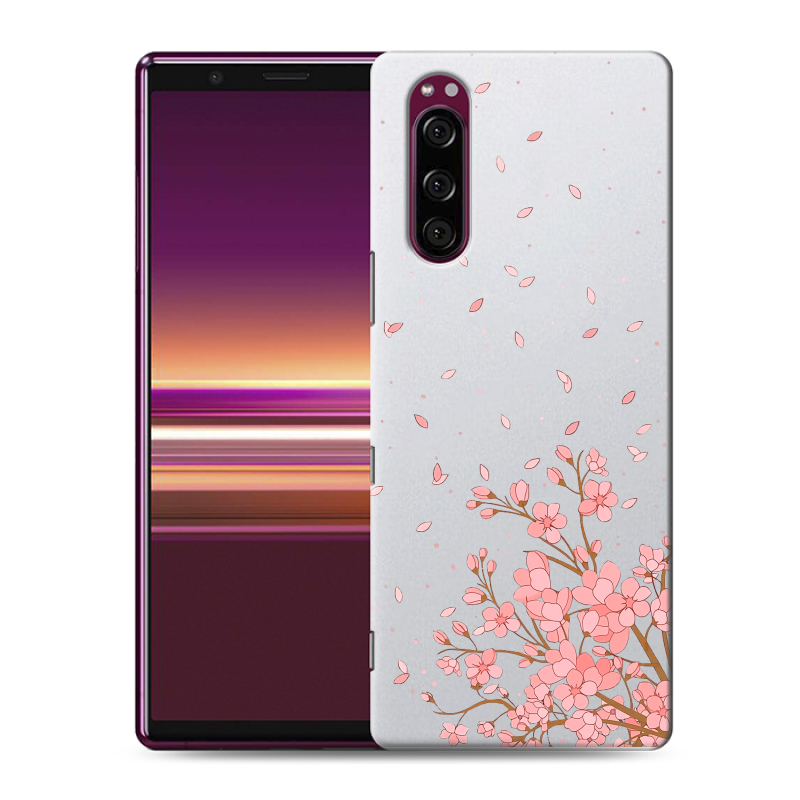 Силиконовый чехол на Sony Xperia 5 с принтом Ветка сакуры Силиконовый чехол на Sony Xperia 5 с принтом Ветка сакуры