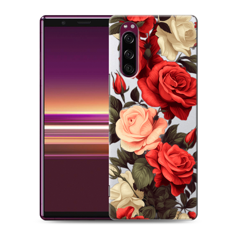 Силиконовый чехол на Sony Xperia 5 с принтом Розы Силиконовый чехол на Sony Xperia 5 с принтом Розы