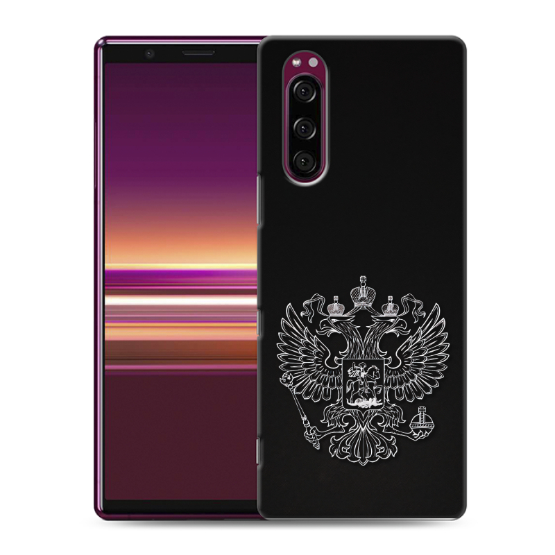 Пластиковый чехол на Sony Xperia 5 с принтом Герб России Пластиковый чехол на Sony Xperia 5 с принтом Герб России