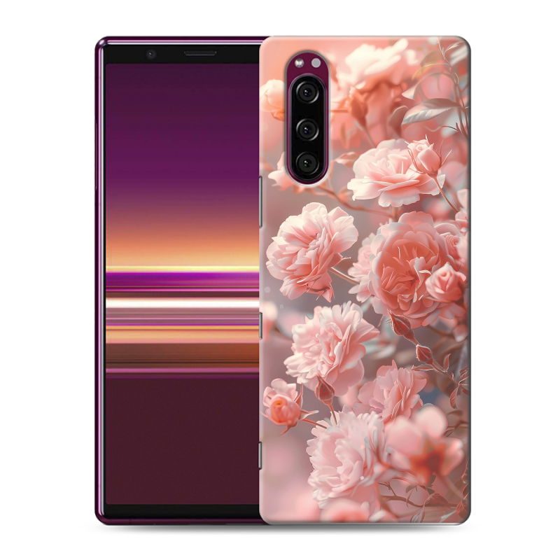 Пластиковый чехол на Sony Xperia 5 с принтом Розовые розы Пластиковый чехол на Sony Xperia 5 с принтом Розовые розы