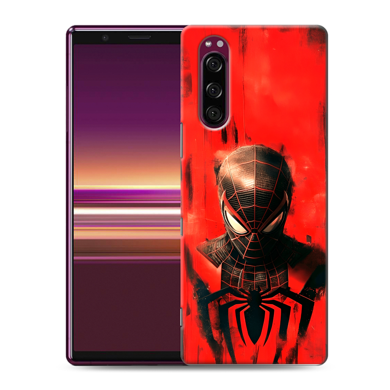 Силиконовый чехол на Sony Xperia 5 с принтом человек паук spiderman Силиконовый чехол на Sony Xperia 5 с принтом человек паук spiderman