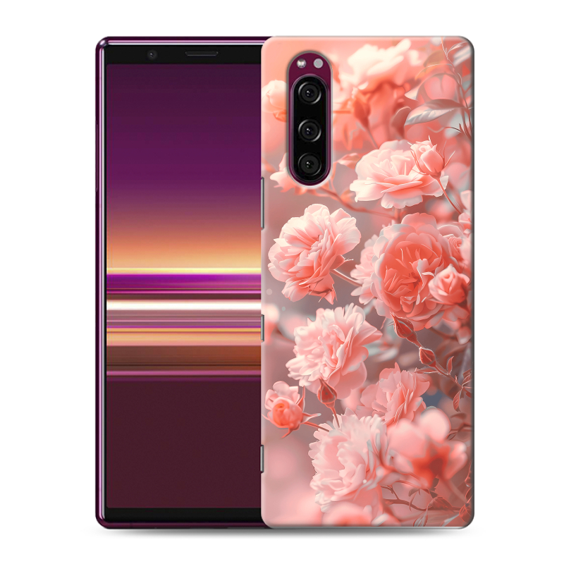 Пластиковый чехол на Sony Xperia 5 с принтом Розы цветы Пластиковый чехол на Sony Xperia 5 с принтом Розы цветы