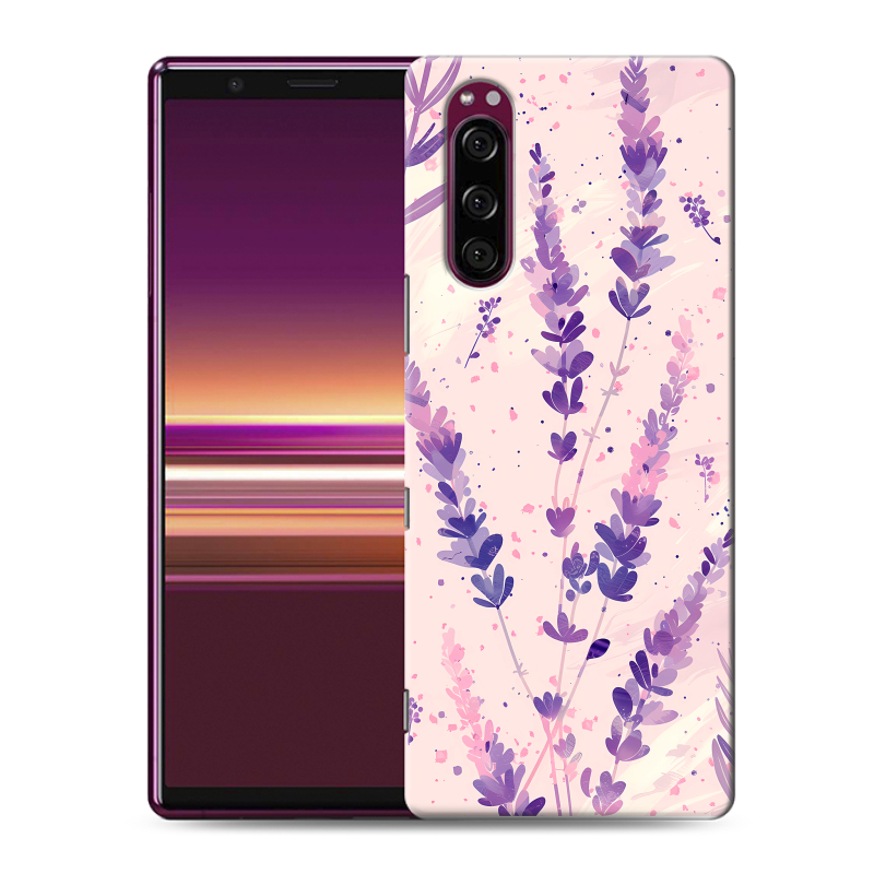 Силиконовый чехол на Sony Xperia 5 с принтом цветы лаванда Силиконовый чехол на Sony Xperia 5 с принтом цветы лаванда