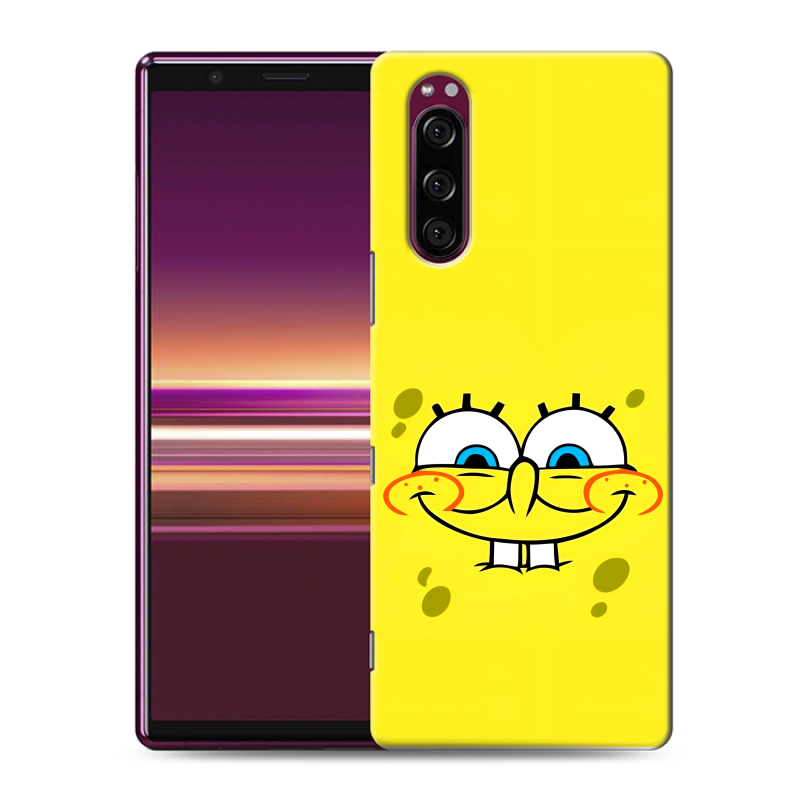 Силиконовый чехол на Sony Xperia 5 с принтом спанчбоб спанч боб Силиконовый чехол на Sony Xperia 5 с принтом спанчбоб спанч боб