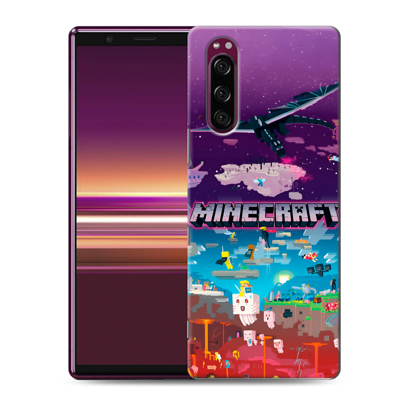Силиконовый чехол на Sony Xperia 5 с принтом Майнкрафт Minecraft Силиконовый чехол на Sony Xperia 5 с принтом Майнкрафт Minecraft
