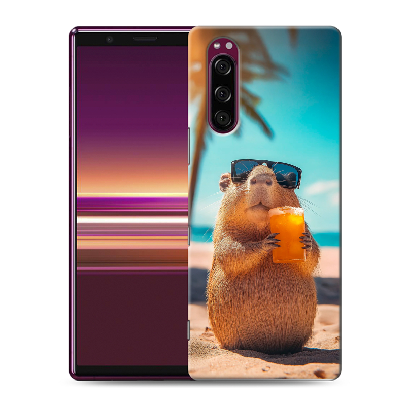 Силиконовый чехол на Sony Xperia 5 с принтом Капибара Силиконовый чехол на Sony Xperia 5 с принтом Капибара