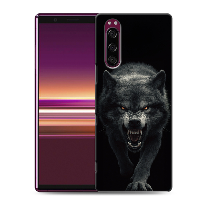 Пластиковый чехол на Sony Xperia 5 с принтом Волк Пластиковый чехол на Sony Xperia 5 с принтом Волк