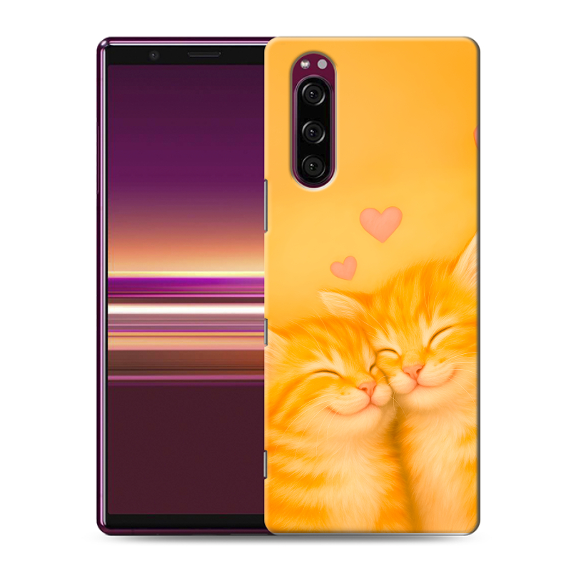 Пластиковый чехол на Sony Xperia 5 с принтом Милые котята Пластиковый чехол на Sony Xperia 5 с принтом Милые котята