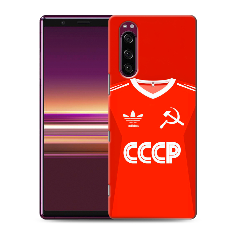 Силиконовый чехол на Sony Xperia 5 с принтом Флаг Герб СССР Силиконовый чехол на Sony Xperia 5 с принтом Флаг Герб СССР