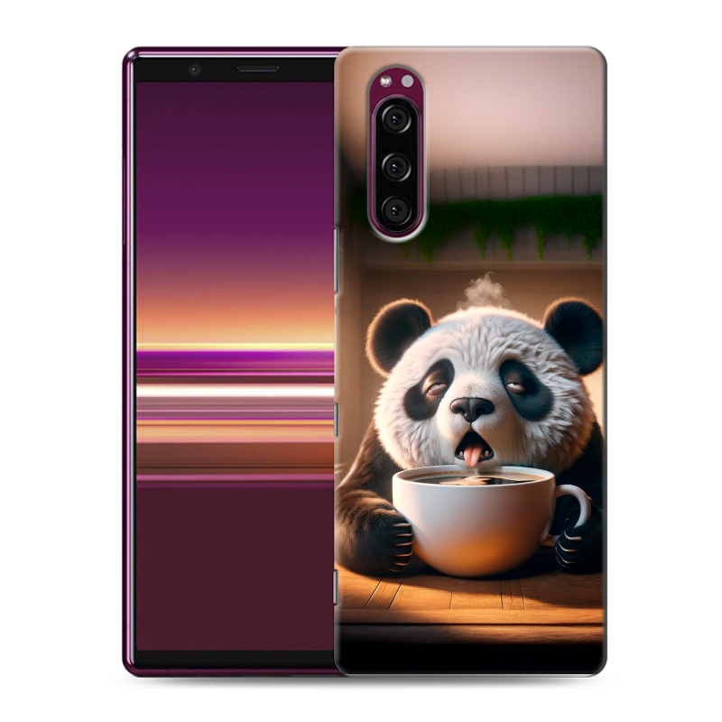 Силиконовый чехол на Sony Xperia 5 с принтом смешная панда Силиконовый чехол на Sony Xperia 5 с принтом смешная панда